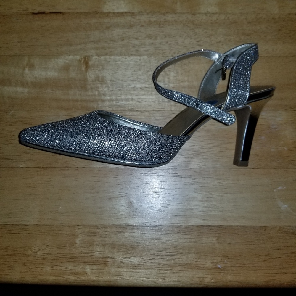 Women silver Bandolino heels.